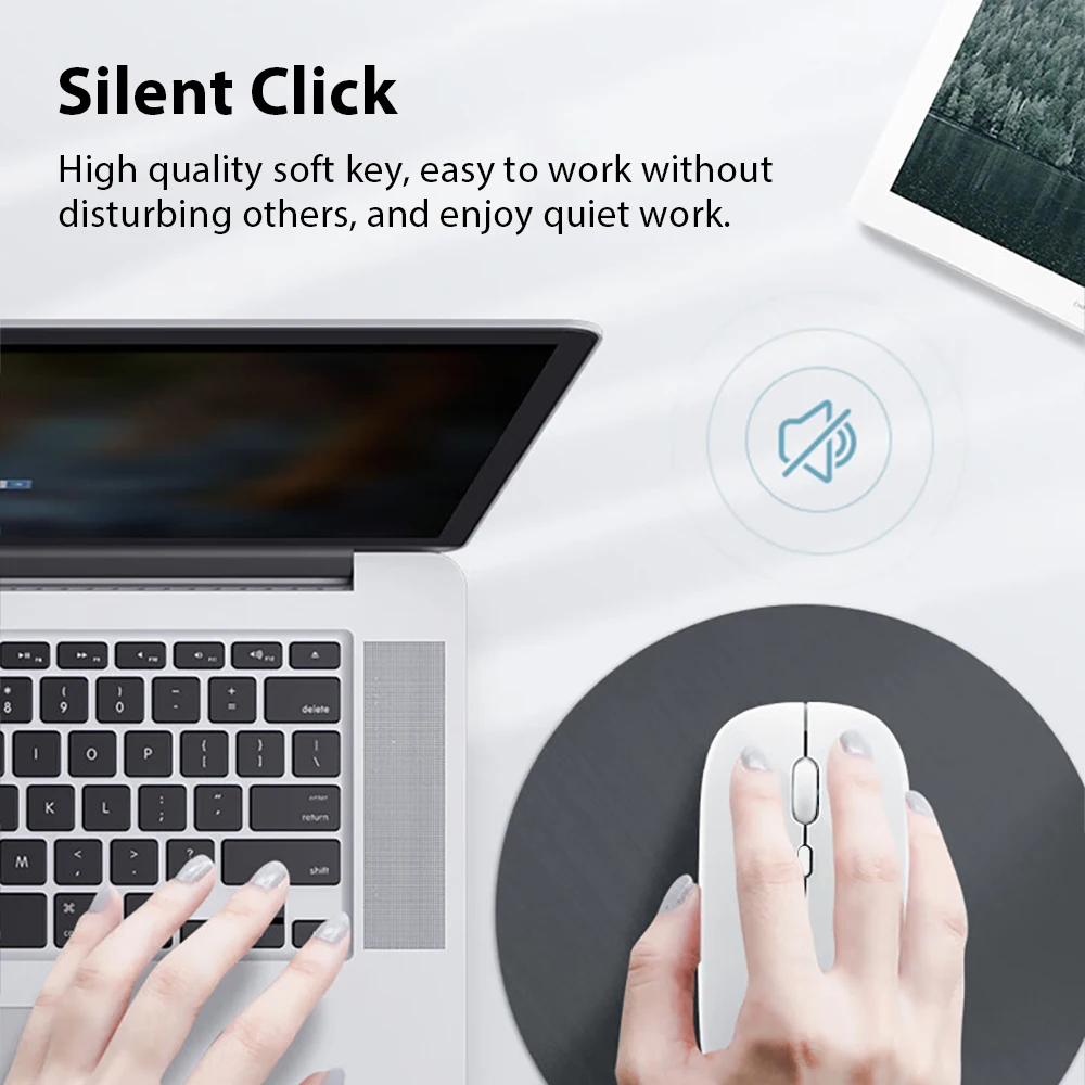 Bluetooth Mouse for APPle MacBook Air Pro Retina 11 12 13 15 16 mac book Laptop Wireless Mouse Rechargeable Mute Gaming Mouse