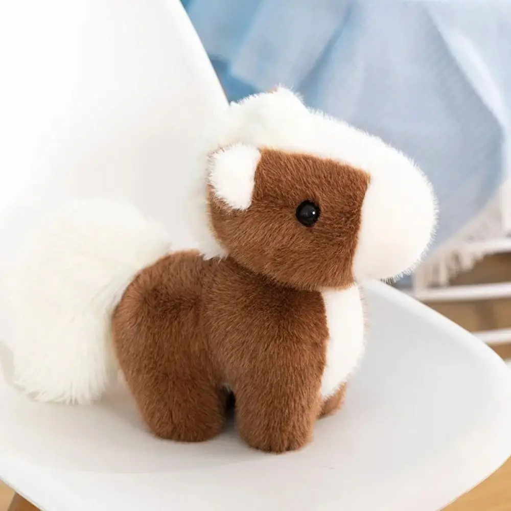 Peluche Cavallo in piedi Simulazione Pony Simulazione Animale a pelo lungo Cavallo Bambola Decorazione della stanza farcita con cavallo morbido e adorabile