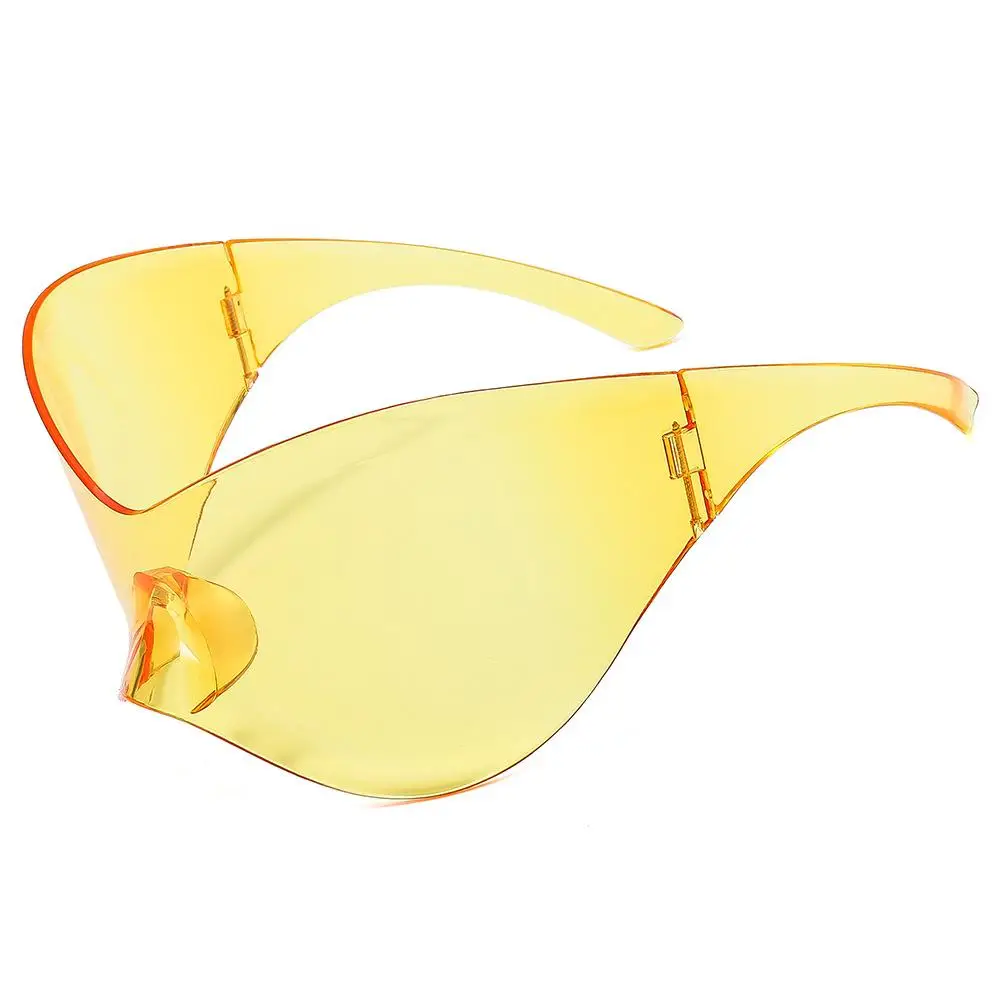 AliExpress NONE Fashion Oversized Punk Goggle Futuristic Sunglasses Shades for Men Women Y2K Sunglasses Wrap Around