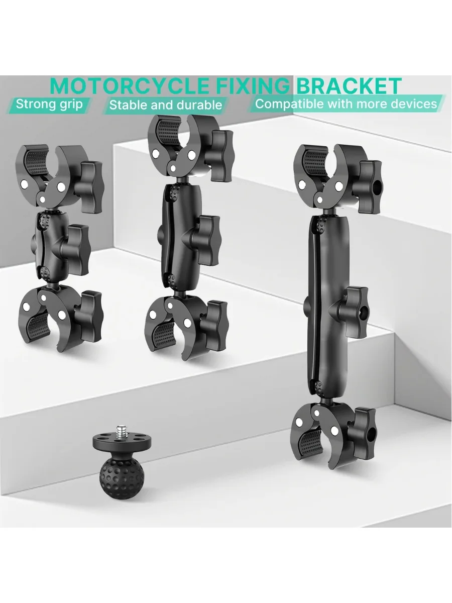 AliExpress NONE Camera Double Clip Crab Clamp for GoPro Motorcycle Bicycle Handlebar Clip Bracket for Insta360 One X2 X3 Sports Camera Accessory