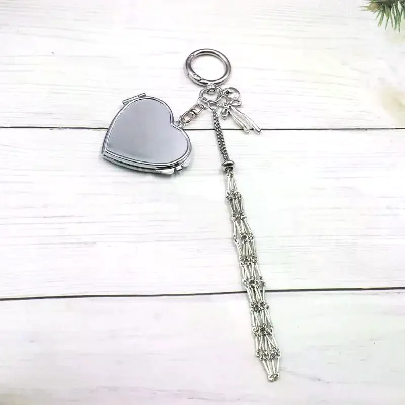 Metal Net Pocket Lipstick Bag Keyring Portable Lip Balm Keyring Holder Lipsticks Protective Cover Mirror Keyring Bag Charm Deco