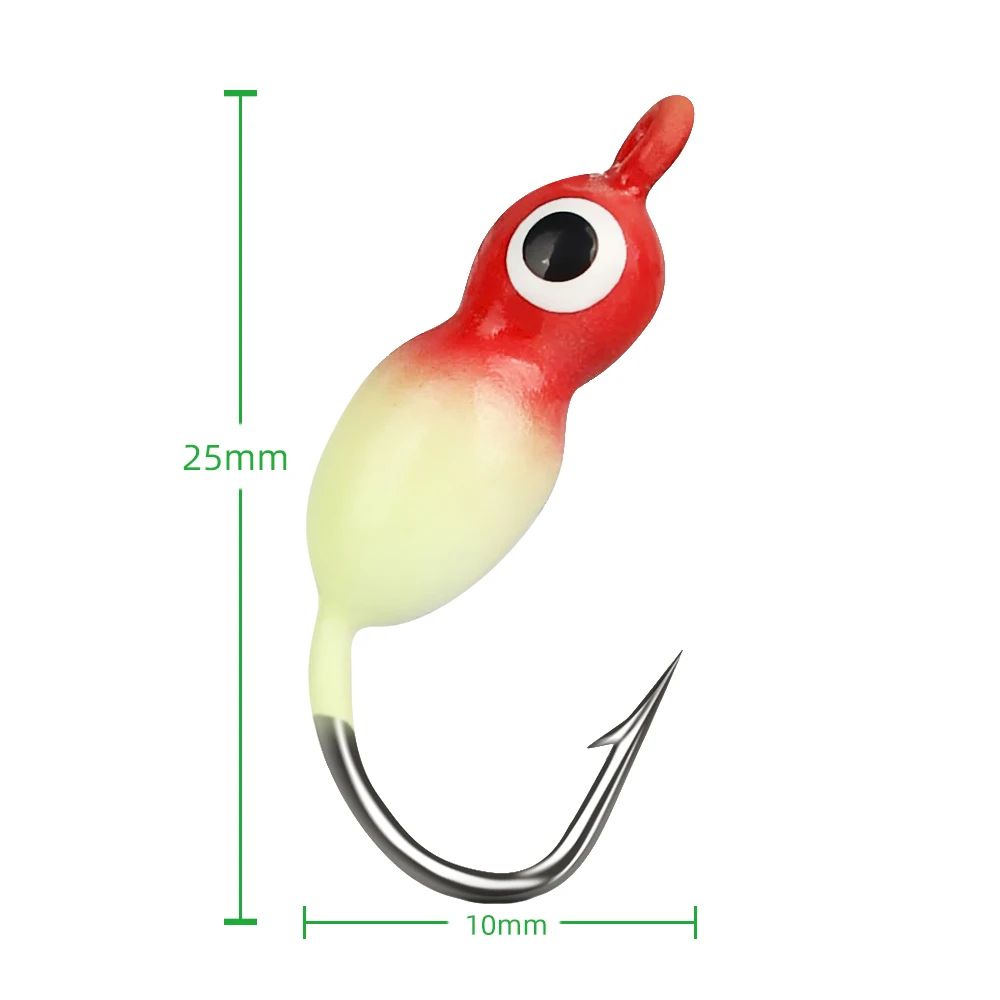 DNDYUJU Mini señuelo de hielo jig cabeza plomo anzuelo púas - imagen 5