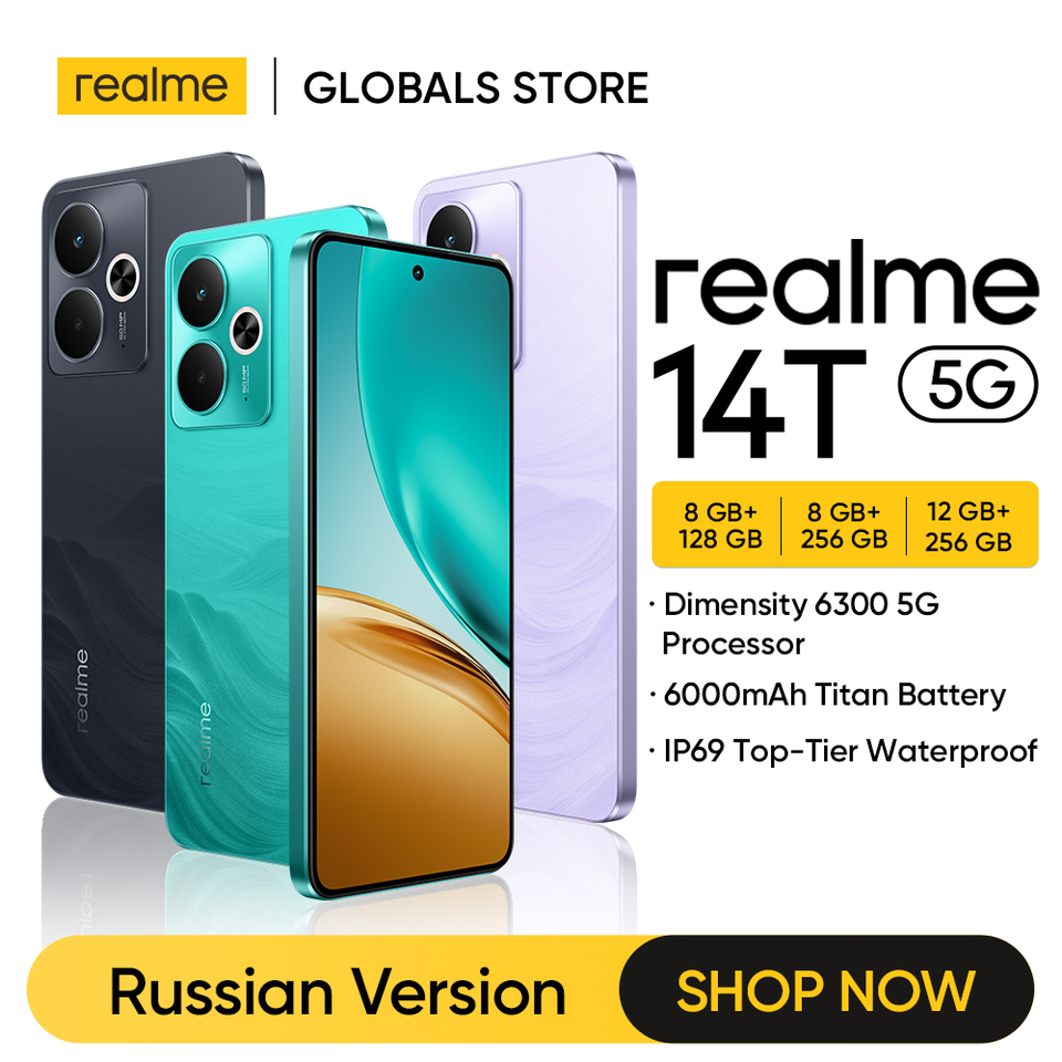 Global Version realme 14T 5G Smartphone MediaTek Dimensity 6300 6.67“ OLED Display 6000mAh Battery Next AI IP69 Water Resistant