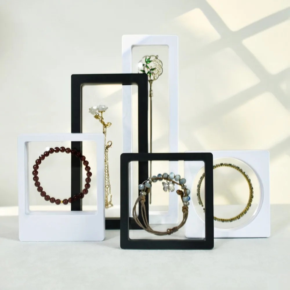 Прочная полиэтиленовая пленка, коробка для хранения ювелирных изделий, кольцо, серьги, плавающая рамка, коробка, ожерелье, 3D подарочный чехол для презентаций, ювелирные изделия
