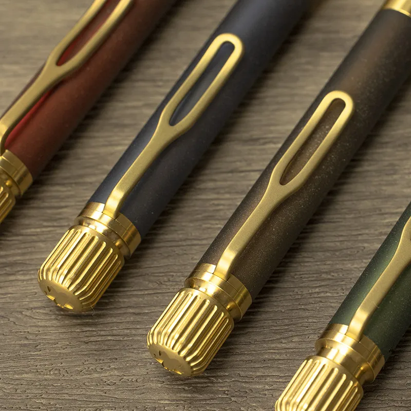 SAKURA craft.lab Vintage Wood Twist Ballpoint Pen Luxury Solid Wood Gift Box Set Metal Rotating Signature Pen