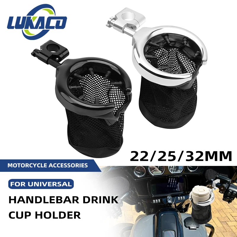 Drink Mounted Drink Cup Holder Motorcycle Handlebar Cup Holder For Harley Touring Softail Breakout Dyna Sportster HONDA YAMAHA