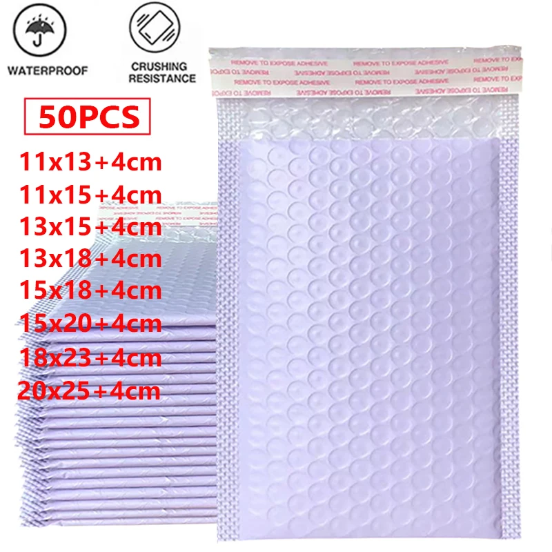 50 Stuks Bubble Mailers Zelfzegel Poly Mailer Gewatteerde Envelop Zak Waterdichte Verzending Enveloppen Bubble Zakken Voor Mailing Verpakking