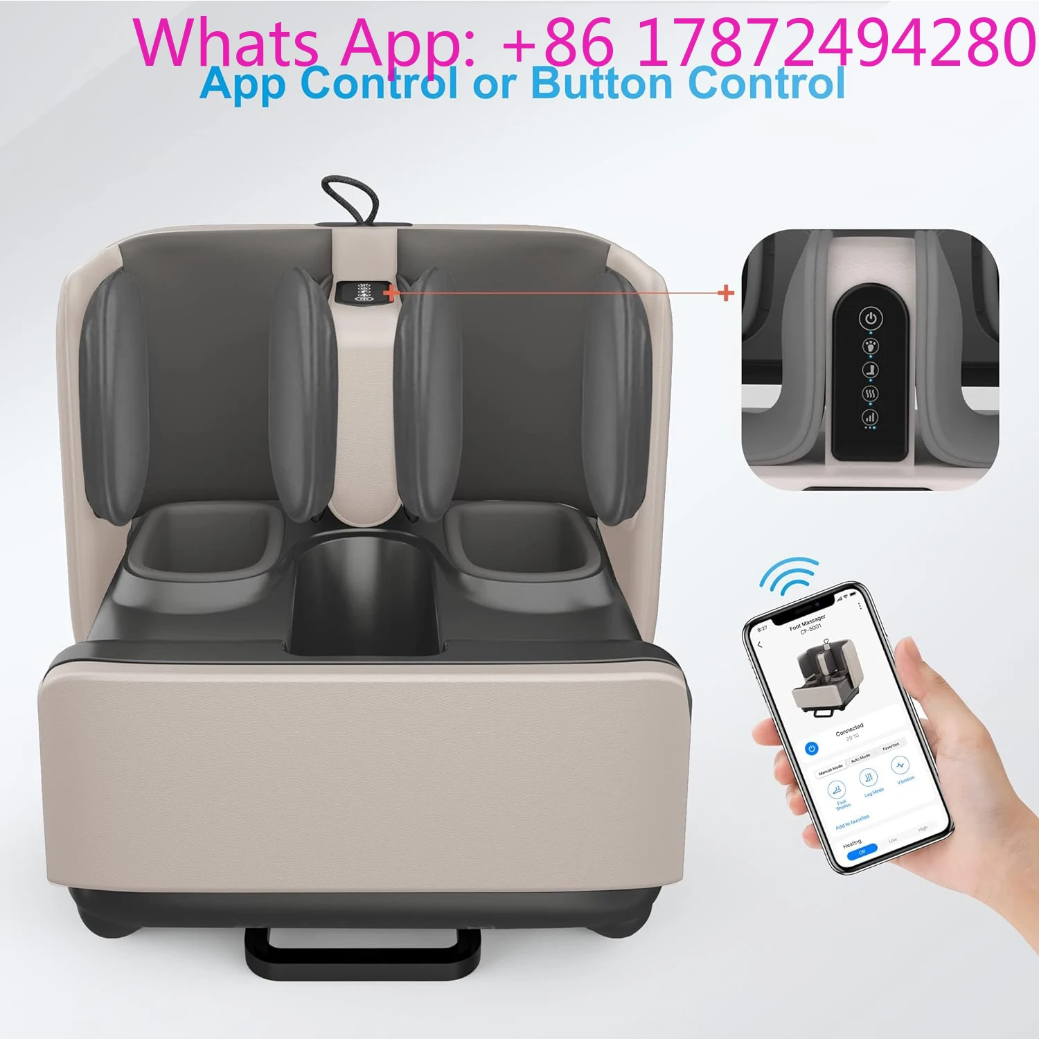 

Foot And Calf Massager ,APP Control,Finger Press Massager And Foot Rest,2-in-1,Heated Massager
