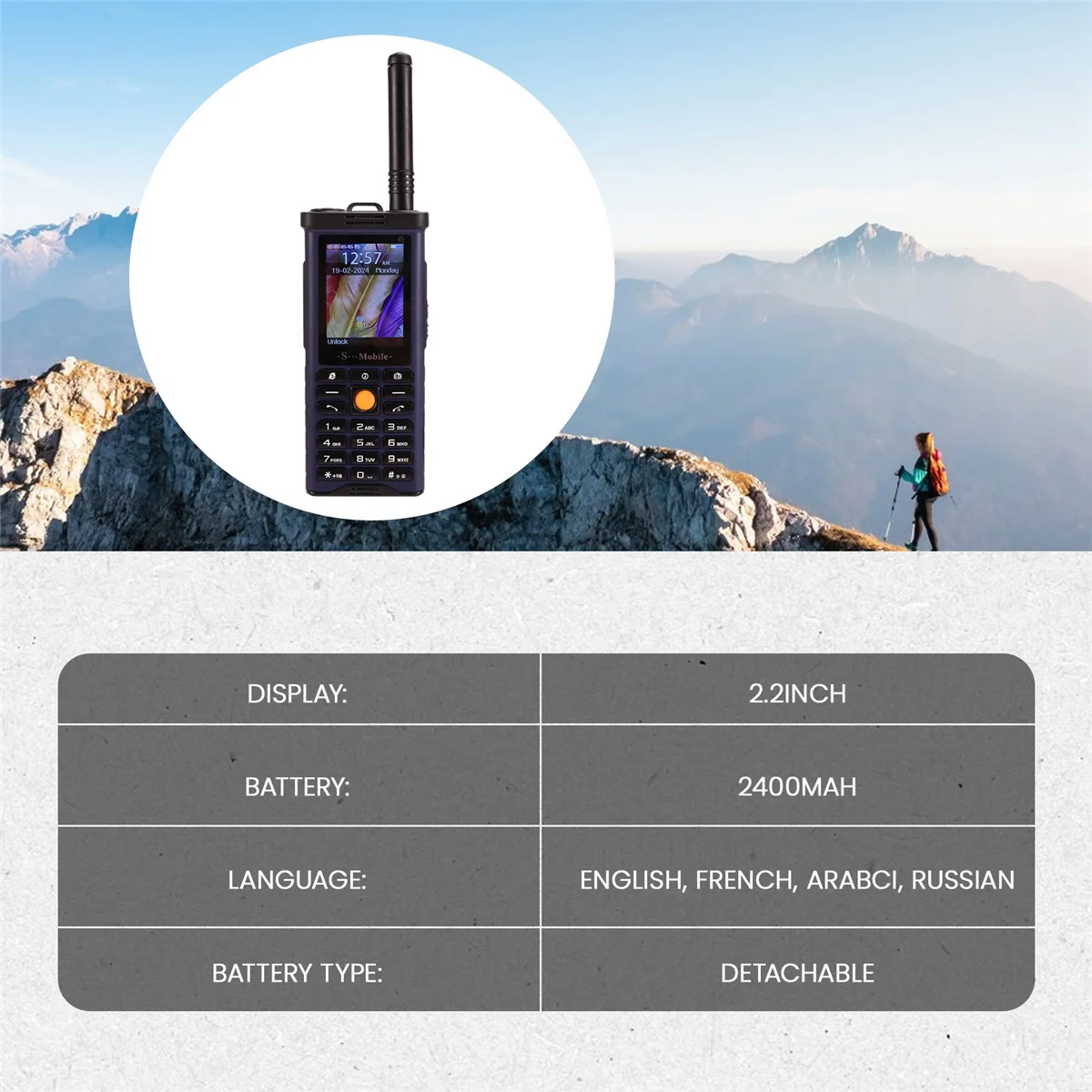 

[in stock] Rugged Outdoor Mobile Phone Big Power Long Standby Antenna Good Signal Four Sim Cards 3D Box Speaker Ebook -Dark Blue
