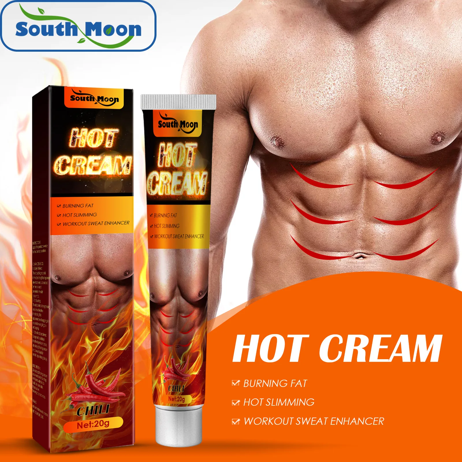 South Moon， Men's abs cream, abs strengthening cream, men's and women's chest shaping and strengthening abs cream