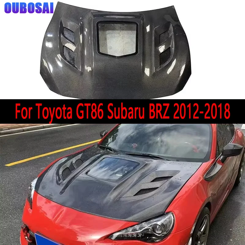 

Для Toyota GT86 Subaru BRZ 2012-2018 капот из углеродного волокна, крышка двигателя, капот, подголовник автомобиля, вырез капота, охлаждающая передняя крышка