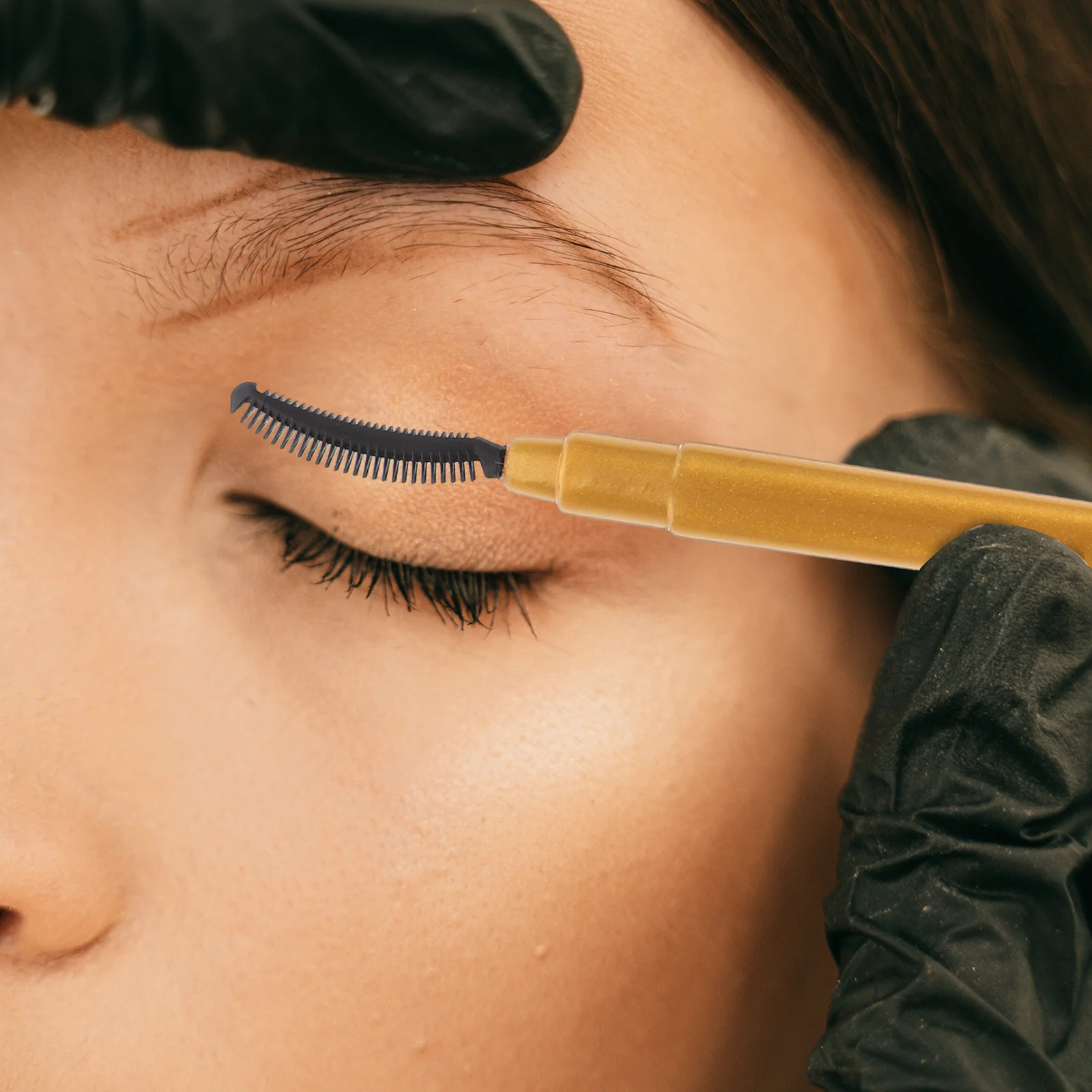 6 個のラッシュブラシアプリケーターソフトシリコーンまつげメイクアップツールマスカラ眉毛グルーミングコンパクトトラベルデザインスタイリッシュ