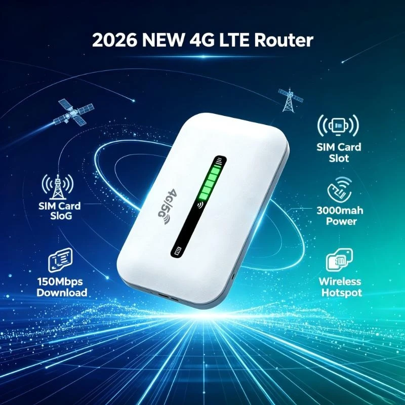 2026 New Portable 4G LTE Mobile WiFi Hotspot 150Mbps 3000mAh Wireless Router SIM Card Slot Internet Modem for Home Travel Office