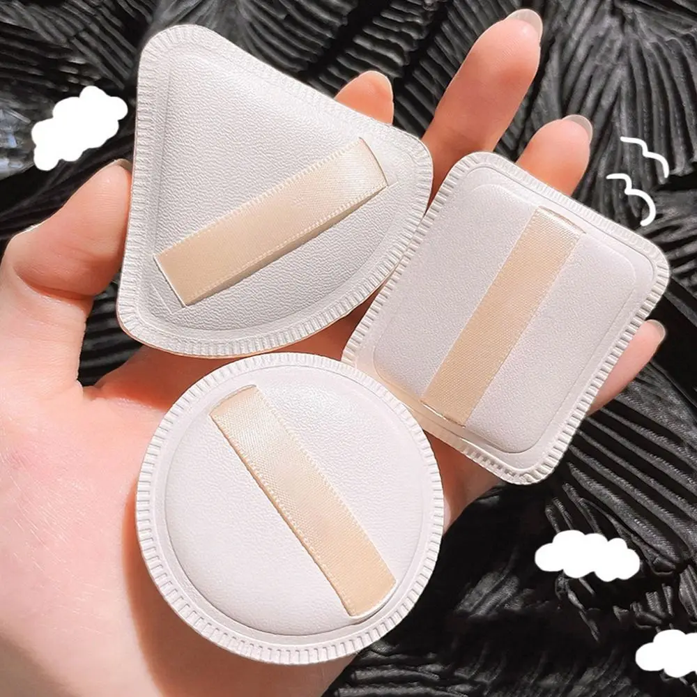 Round Triangle Powder Puff Dual-use Non-eating Powder Wet Dry Cosmetic Puff Square Beauty Makeup Tools Triangle Makeup Egg Puff