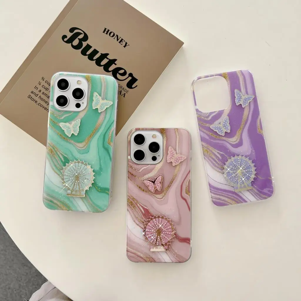 Suitable for Apple Jinsha Marble Ferris Wheel Phone Case For Samsung Galaxy Note 20 S23 S21 S20 S22 Ultra FE