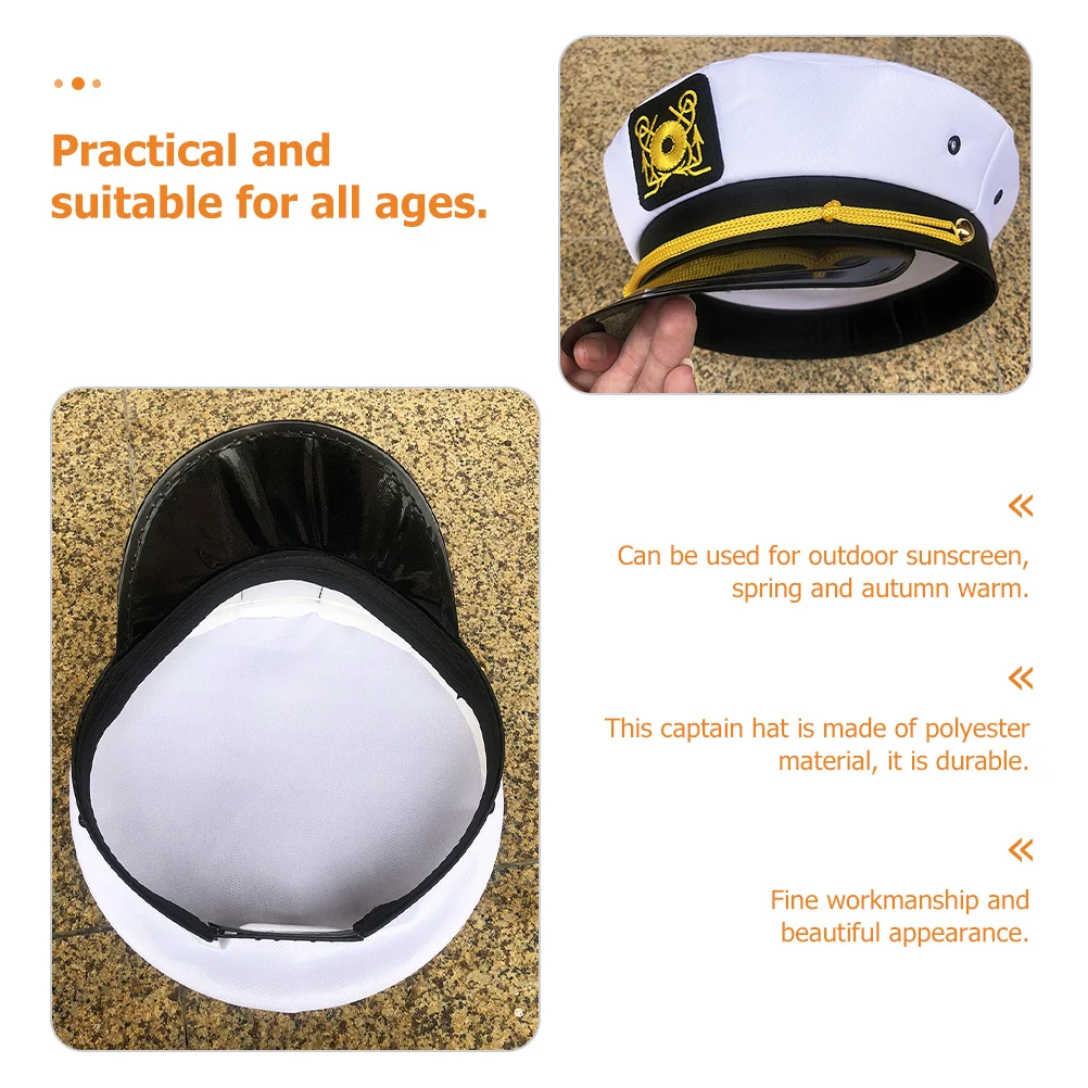 キャプテン男性女性セーラー屋外日焼け防止帽子パーティーコスプレアクセサリー海軍コスチューム帽子ボートヨットキャップ