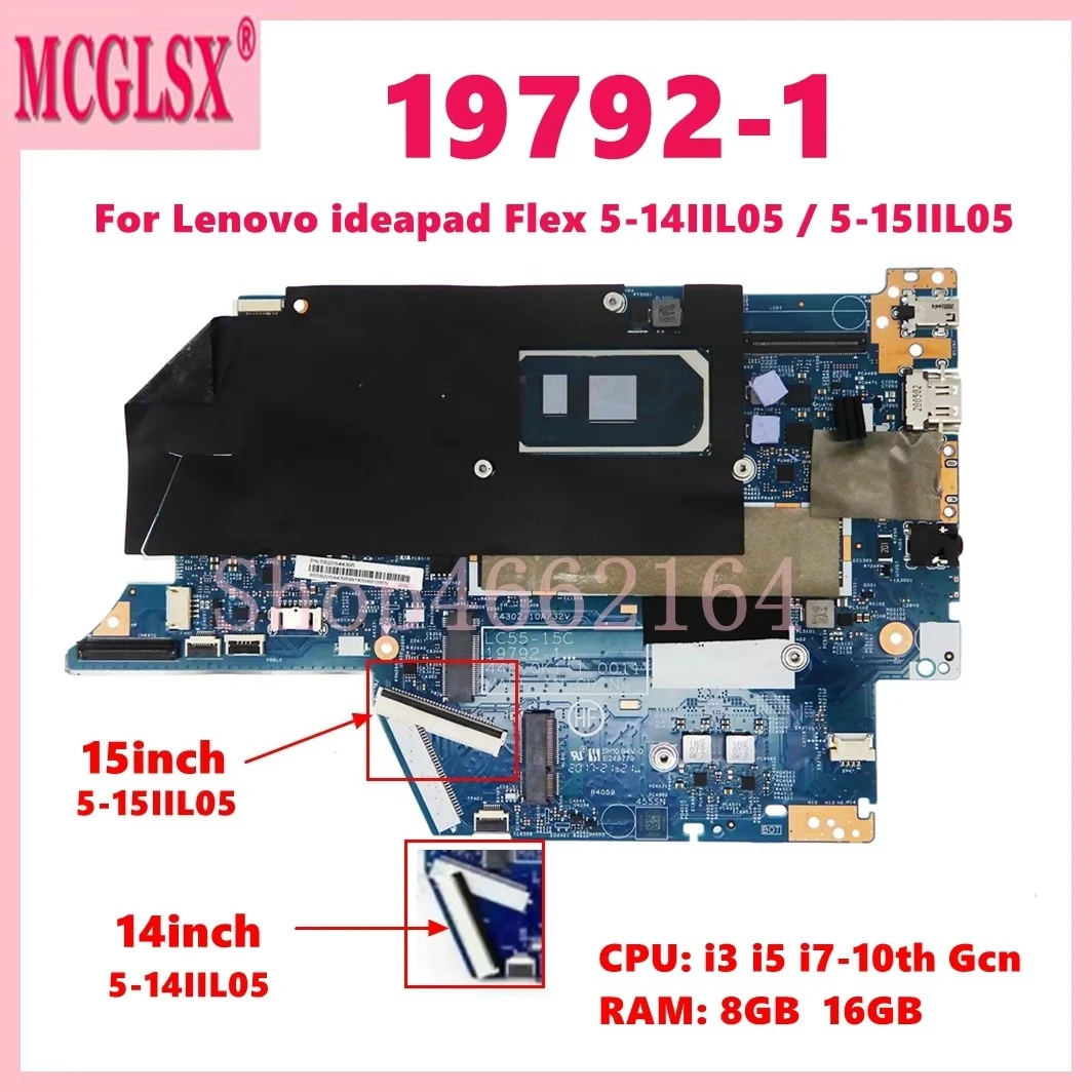 19792-1 With I3 I5 I7-10th Gen CPU 8GB 16GB-RAM UMA Mainboard For Lenovo IdeaPad Flex 5-14IIL05/5-15IIL05 Laptop Motherboard