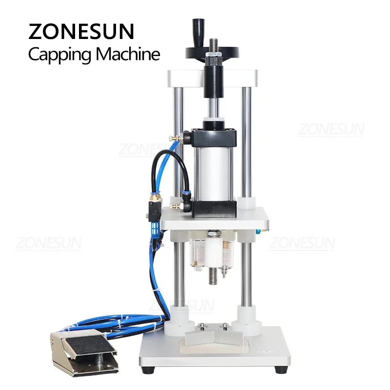 

Машина для укупорки стеклянных флаконов для духов ZONESUN ZS-GK5, машина для обжима колпачков для парфюмерии