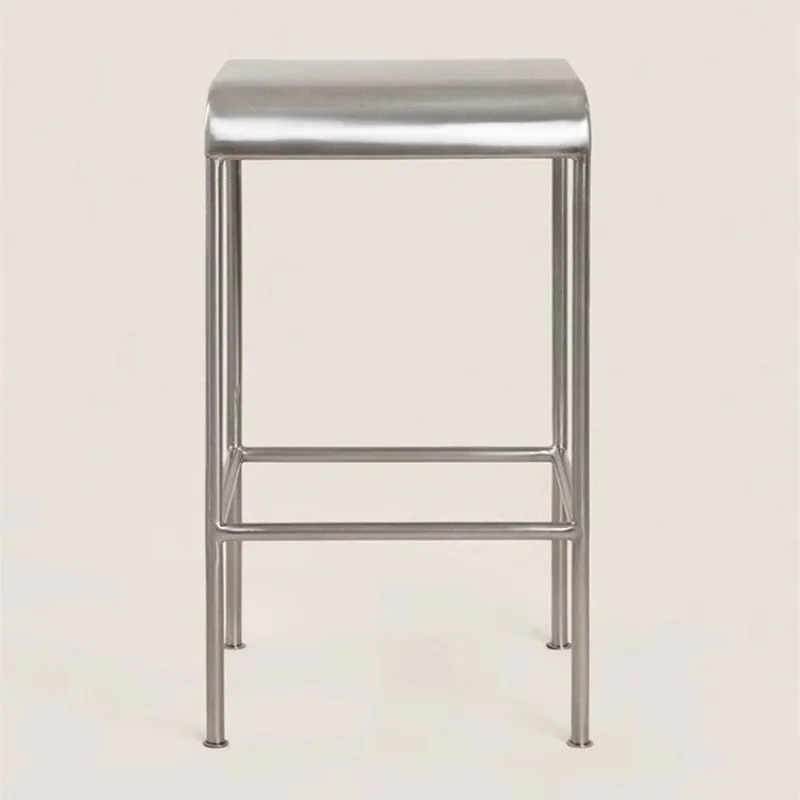 

European simple industrial style home bar stainless steel stool high stool