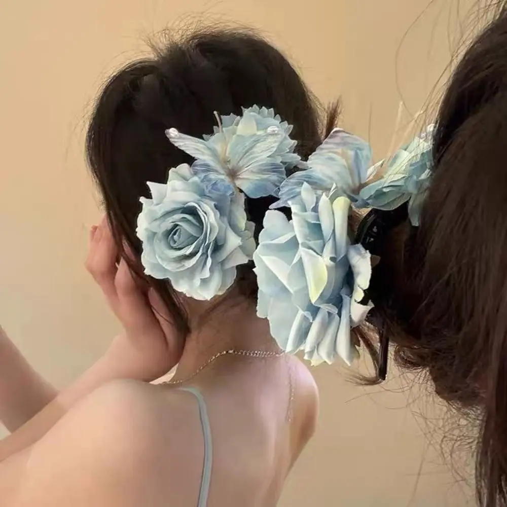 

Chic Plastic Flower Hair Clip Flower Romantic Hair Claw Butterfly Side Bangs Clip Hairpins Beach