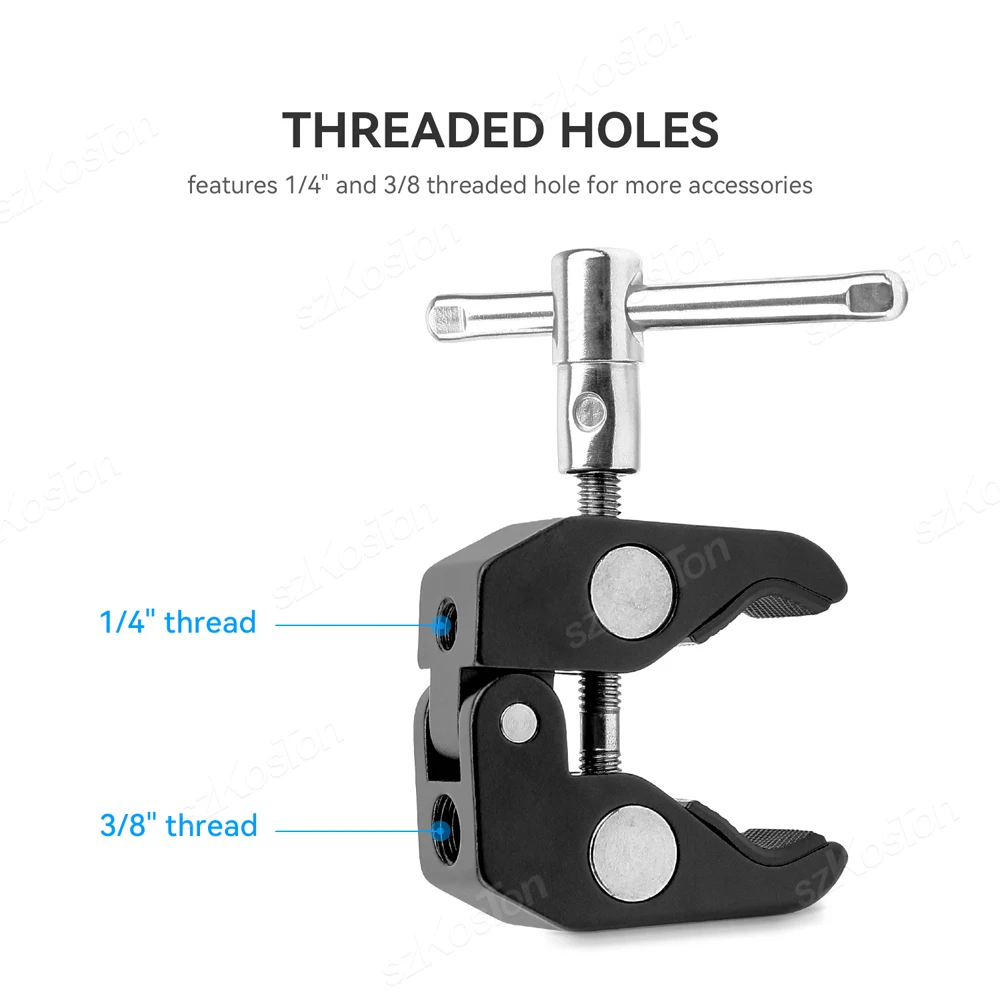 Metal Super Clamp with Mini Ball Head Quick Release Clamp Bracket Tripod Mount 1/4 3/8 Screw Clip for DSLR Camera