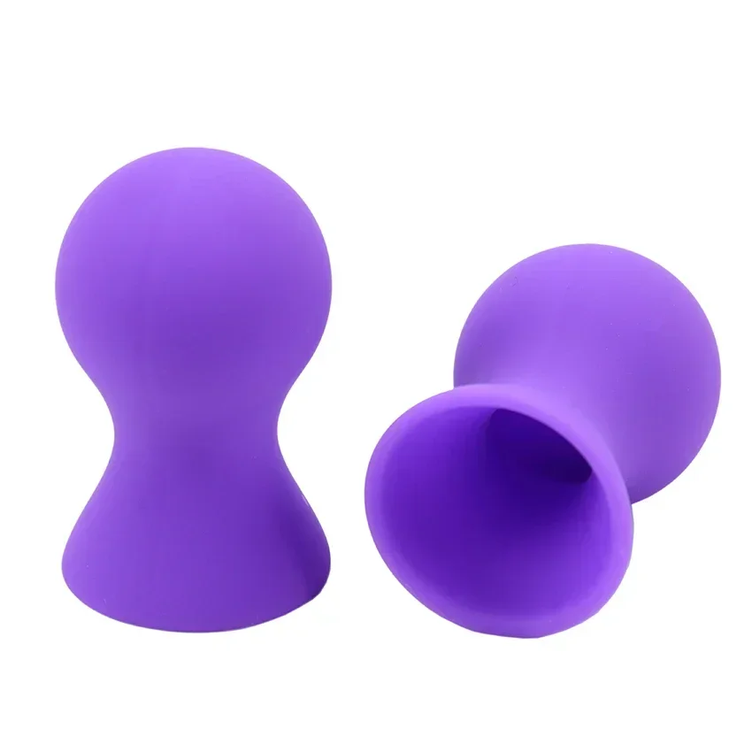 2PCS Silicone Nipple Sucker  Pump Suction Cup Breast Massager Clitoris Stimulator Sex Toys For Woman Couples