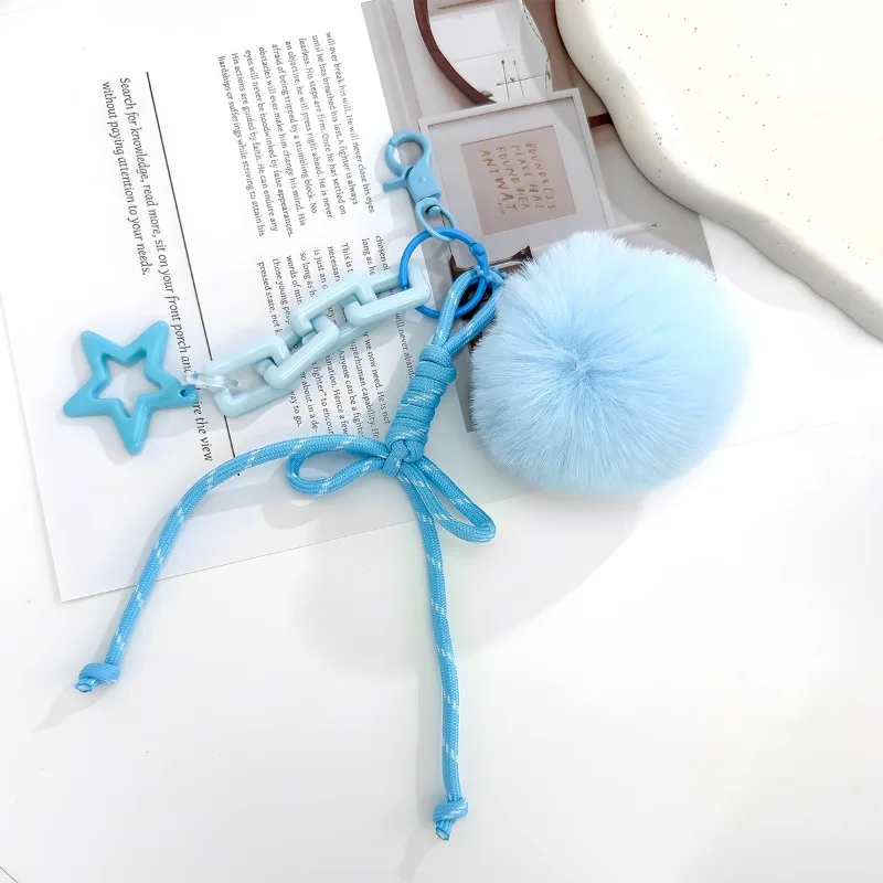 

Для женщин и девочек красочные помпоны брелок милый плюшевый шар сердце ключи цепочка сумка кулон мультфильм DIY подвесные сумки