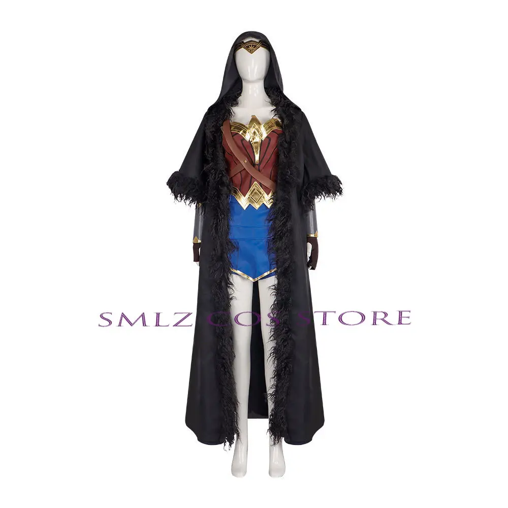 Movie Magic Woman Cosplay Princess Diana Costume Combat Uniform Diana Prince Black Cloak Accessories Set Party Outfit for Women