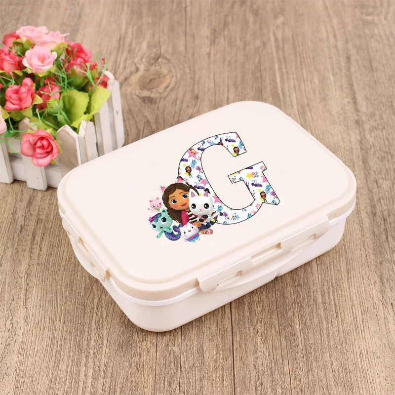 

Gabby Dollhouse Lunch Boxs Convenient High Capacity Bento Box School Portable Container A-Z Letters Anime Figure Picnic Supplies