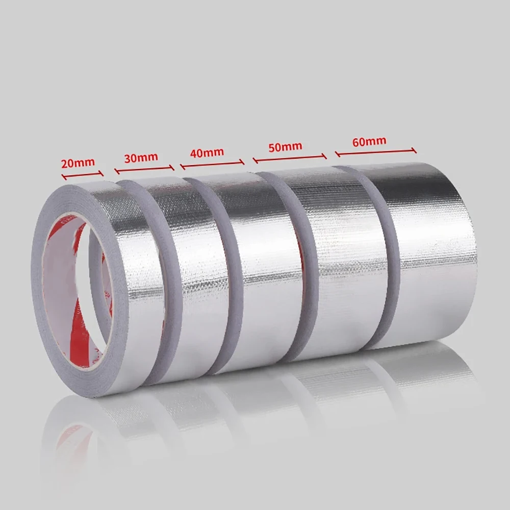 SelfAdhesive Aluminum Foil Heat Shield Tape Barrier Fiberglass Thermal Insulation Cloth Reflective Material High Temp Protection