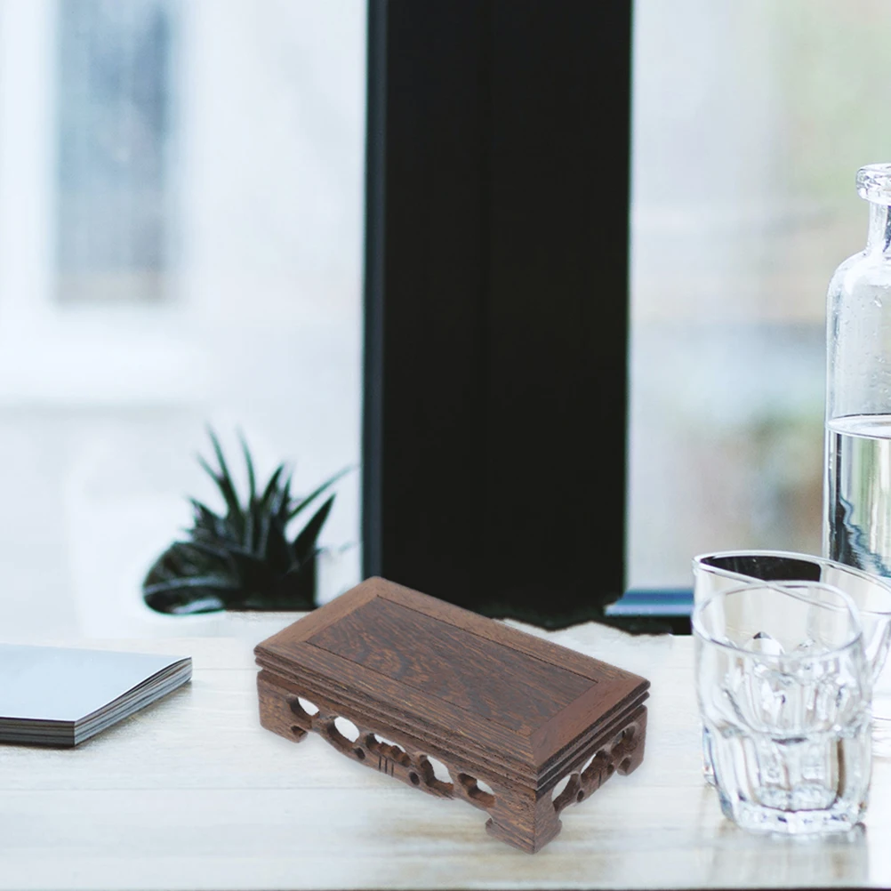 

Wooden Display Stand For Yixing Teapot Rectangular Wood Base Ornament Pedestal Indoor Decor Craft Rock Display