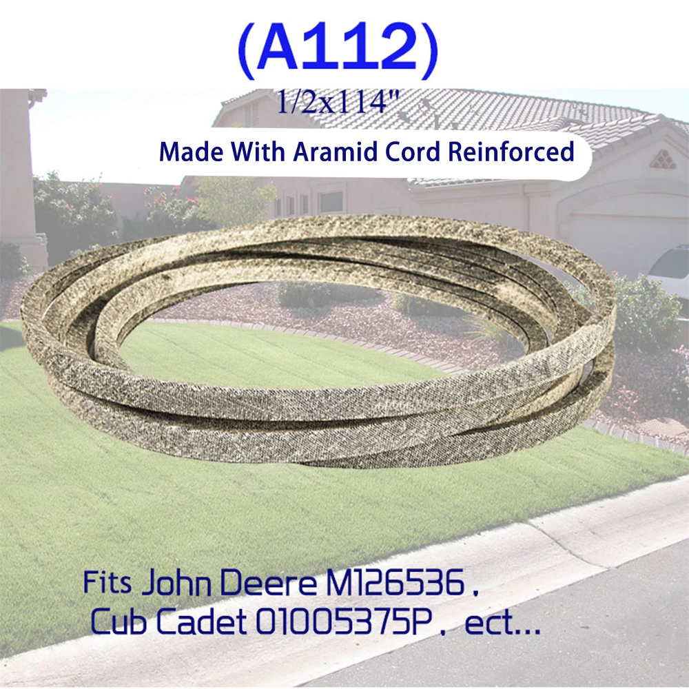Aramid Cord Reinforced Mower V-Belt A112 Deck Drive Belt For Riding Lawn Mower Tractor Garden Machinery