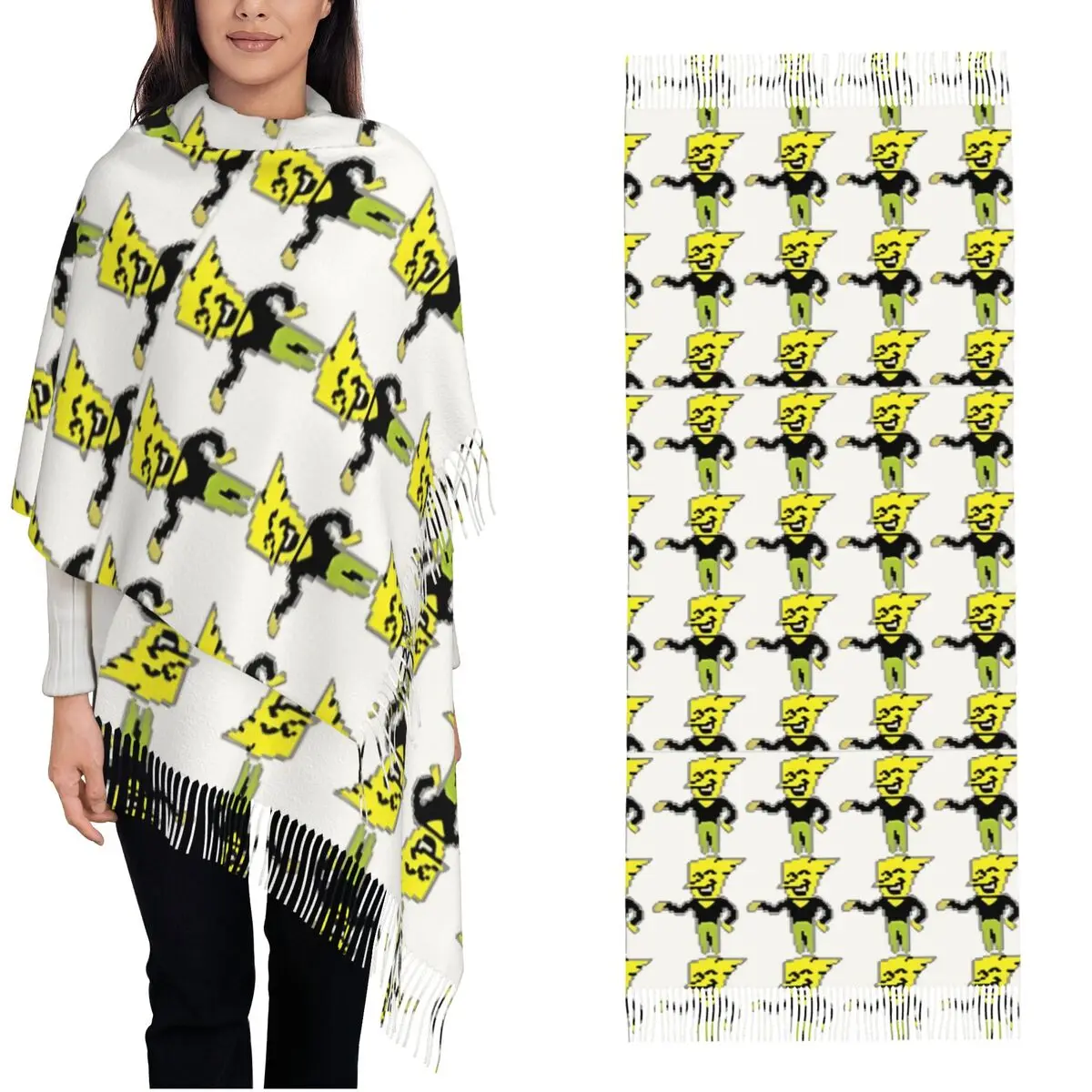 Yellow Addison Scarf for Women Winter Warm Pashmina Shawls and Wrap Deltarunes Video Games Long Shawl Scarf Ladies