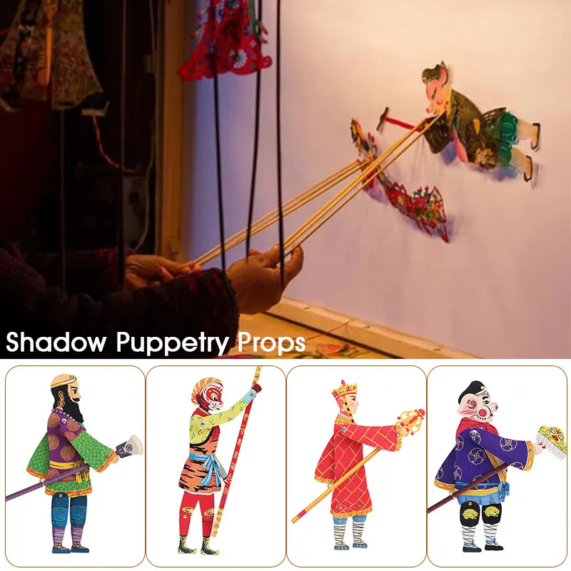 Wooden Chinese Shadow Puppetry Puppet From Journey To The West Sun Wukong Festival Toy Hand Traditional Theater Crafts Gifts