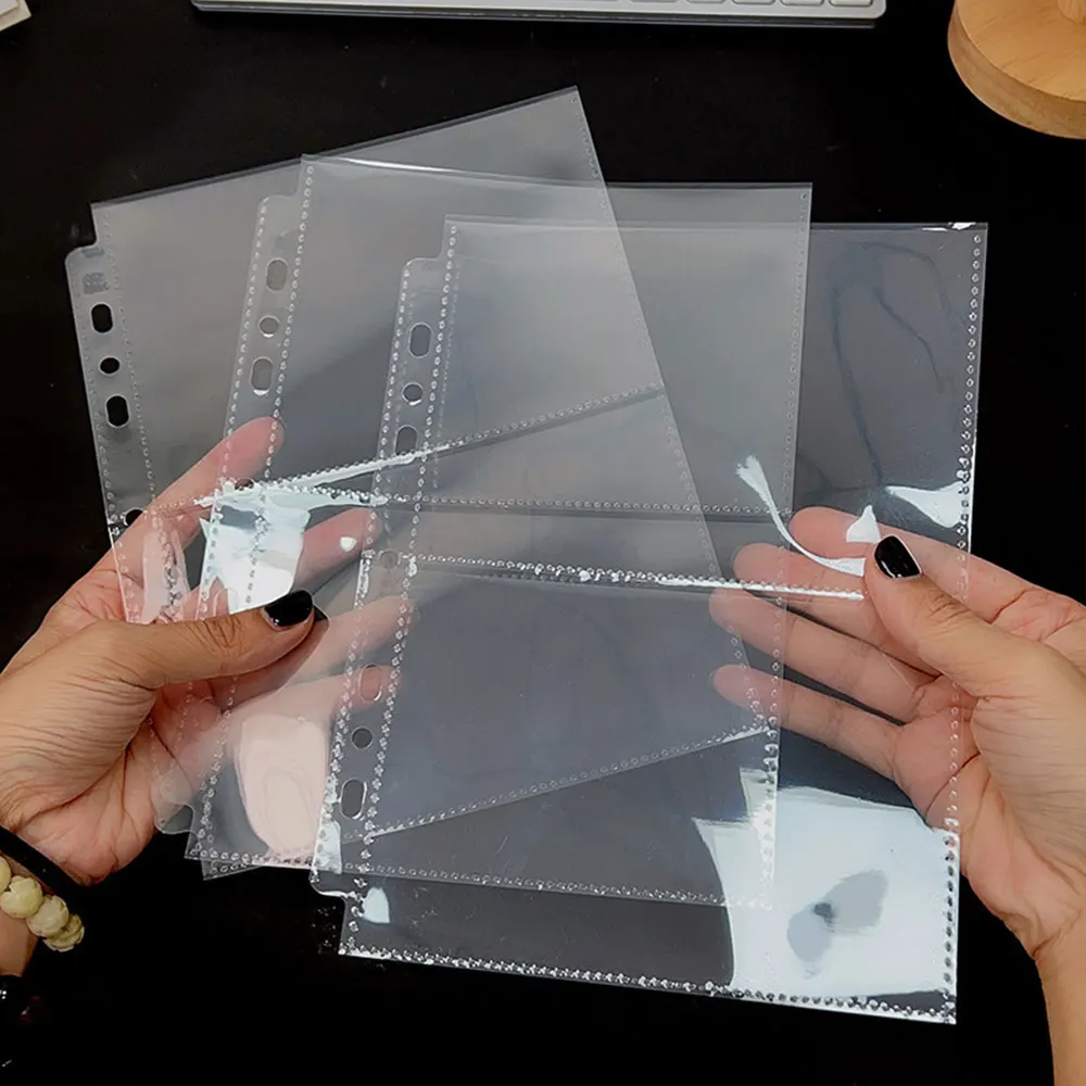 A5 3/7 Ring Binder Transparent Photo Album PP Inner Page Sleeves 1/2/4/6-Grid DIY Photocard Collect Book For 3 4 5 6 7 Inch Card