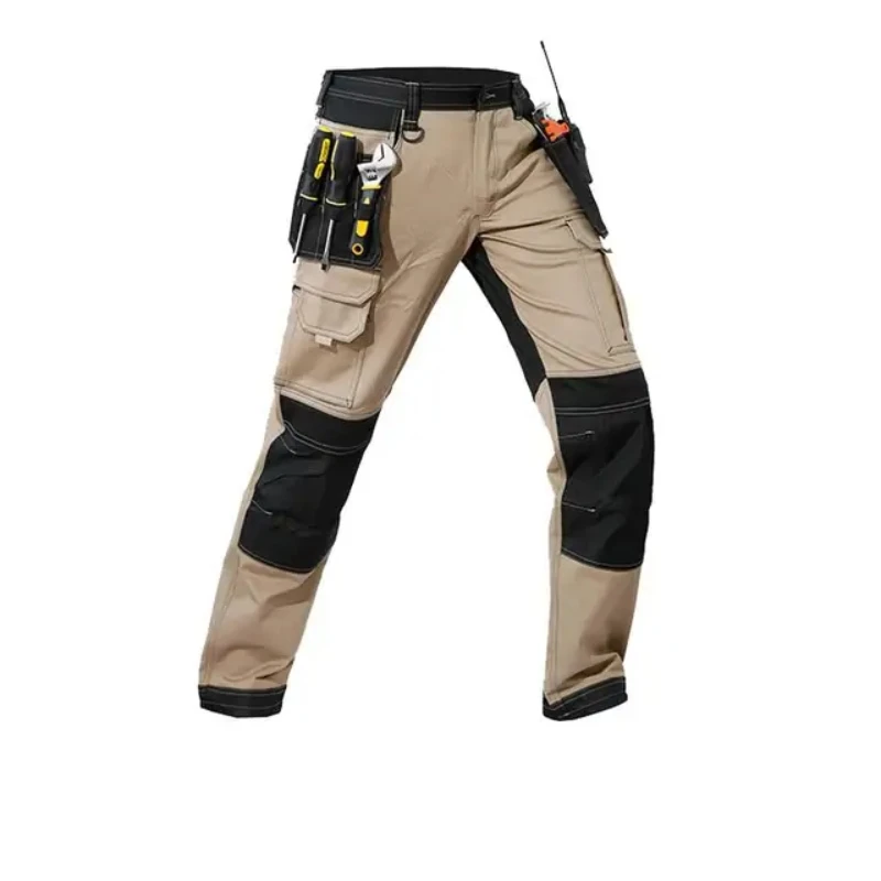 Cargo Pants Men Workwear Multi-Pocket Outdoor Hiking Joggers Pants Work Trousers Men with Wear resistant multi pocket Knee Pads