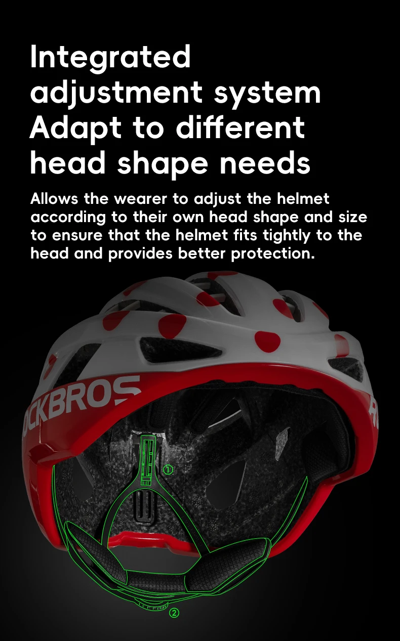 ROCKBROS Fahrradhelm Herren Damen Fahrradhelm Integral geformt Verstellbar MTB Straße Verdickter Sport Sicherer Hut Fahrradhelm – Detail 9