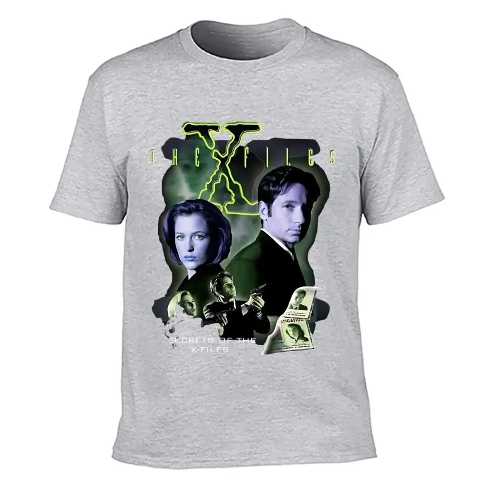 2024 New Summer Men Cotton Print T Shirt The X Files Movie Secret of X-Files Shirt Black Unisex S-4XL Fashion Oversize
