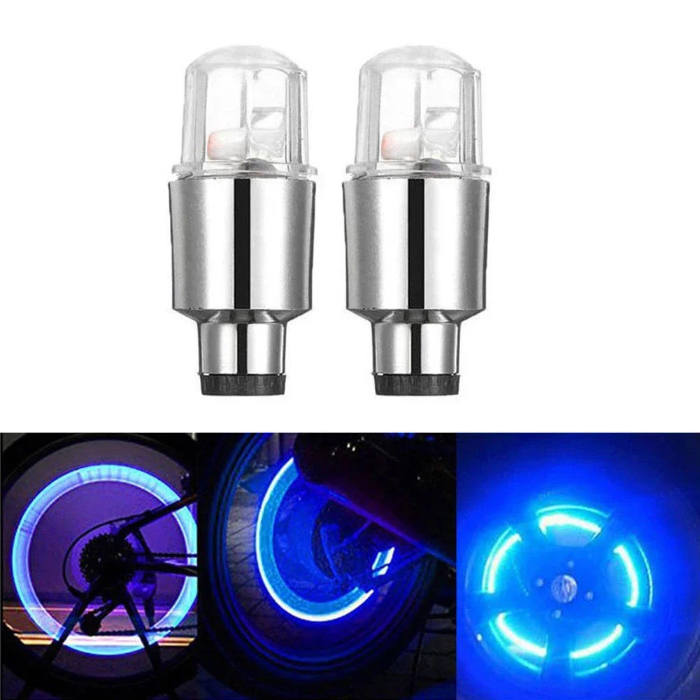 4 قطعة LED قبعات جذع صمام الإطارات ضوء النيون اكسسوارات السيارات للدراجات دراجة السيارات السيارات #5