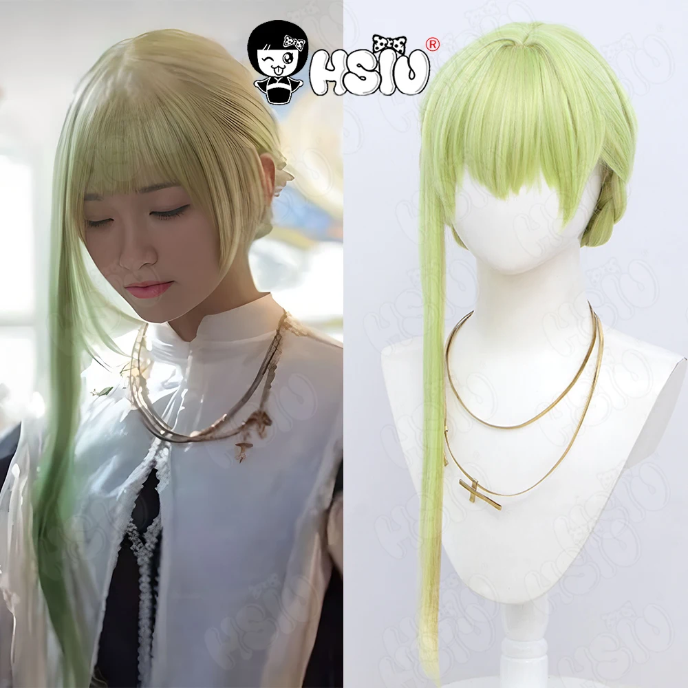 Saint Cecilia Cosplay Wig Anime Shiro Seijo To Kuro Bokushi HSIU 80CM Green Yellow Gradient long hair Synthetic Wig Cecilia Wig