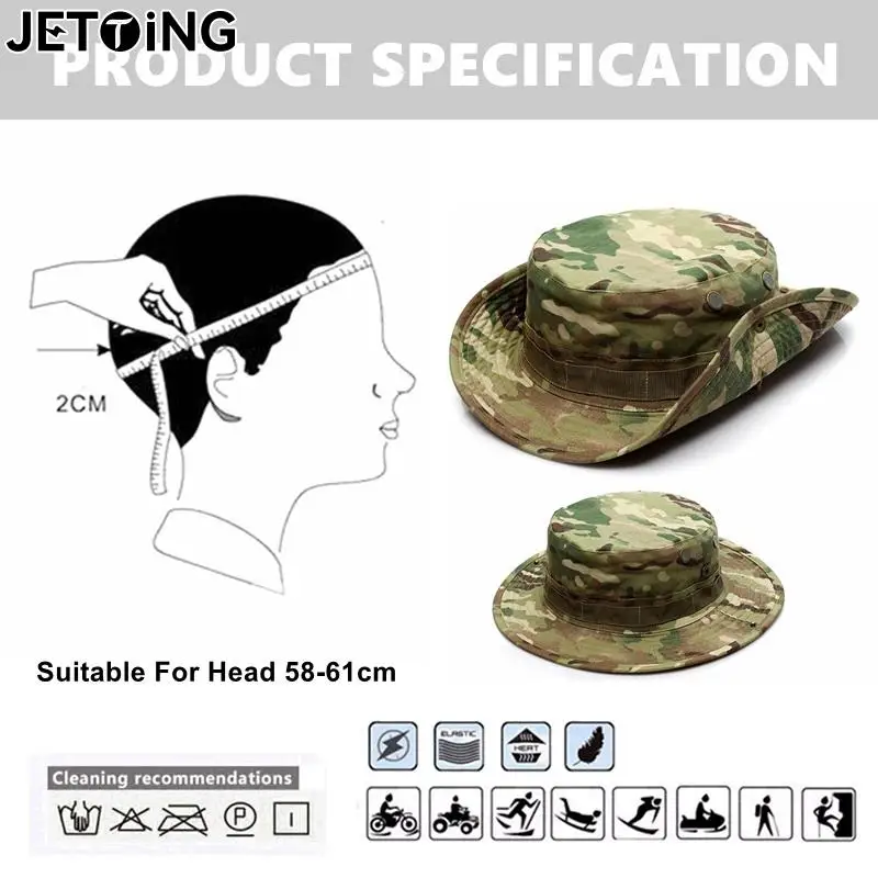 Tactical Camouflage Cap Hat Caps Men Women Outdoor Sports Sun Boonie Bucket Fishing Hiking Hunting Climbing Hats