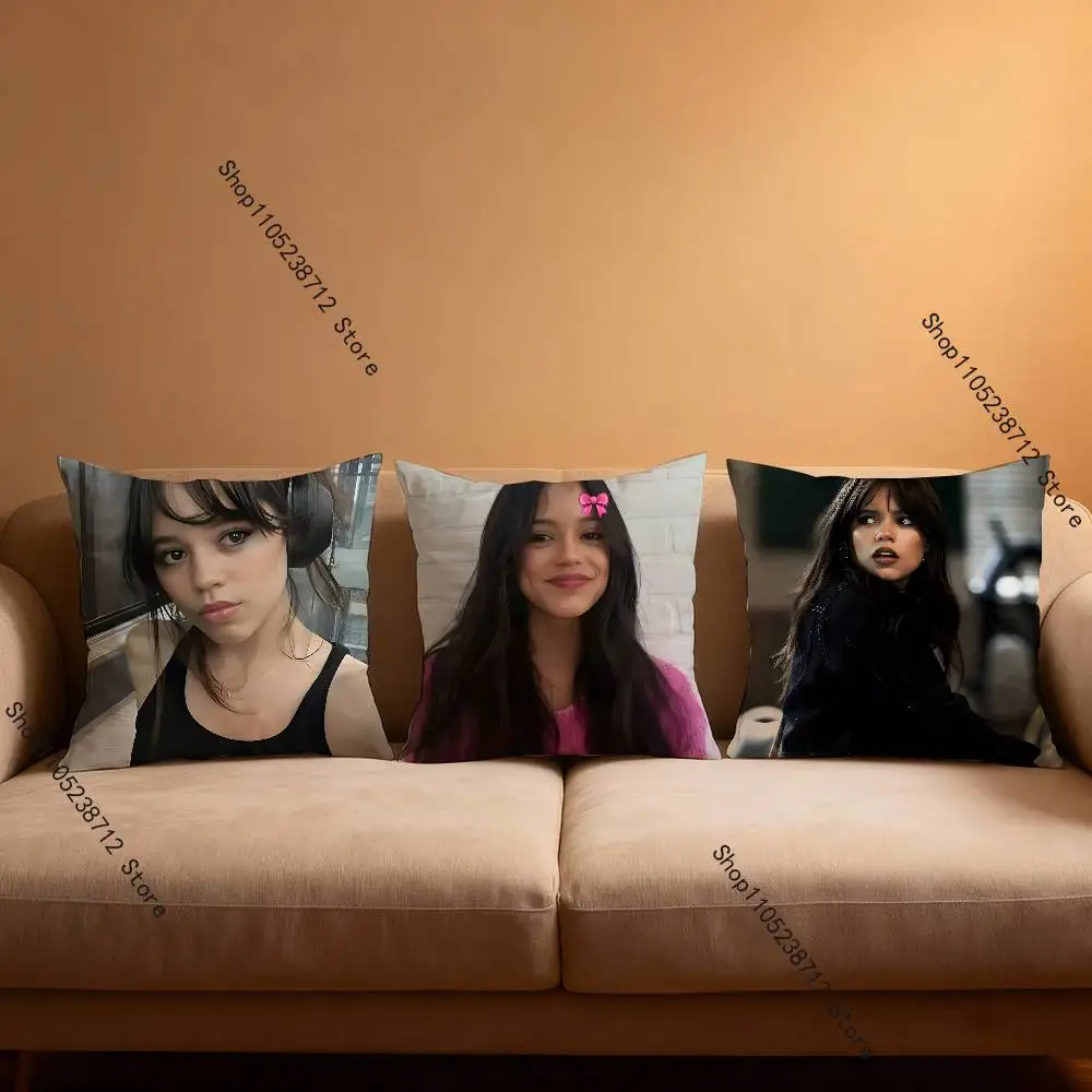J-JENNA O-ORTEGA Pillow Case Plush Fabric Soft Pillowcase Double Sided Print Sofa Cushion Cover Throw