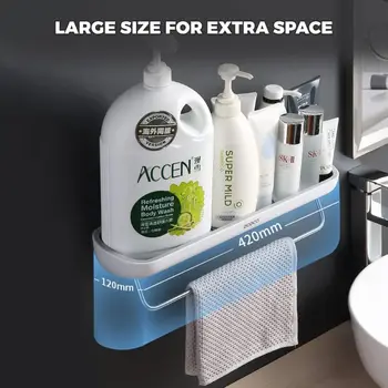וולפון פינת מקלחת caddy יניקה כוס מקלחת מדף פינה ללא קידוח אמבטיה מקלחת ארגונית אחסון מדף דבק עם גרירה 10 best sales ארגז אמבטיה - №10