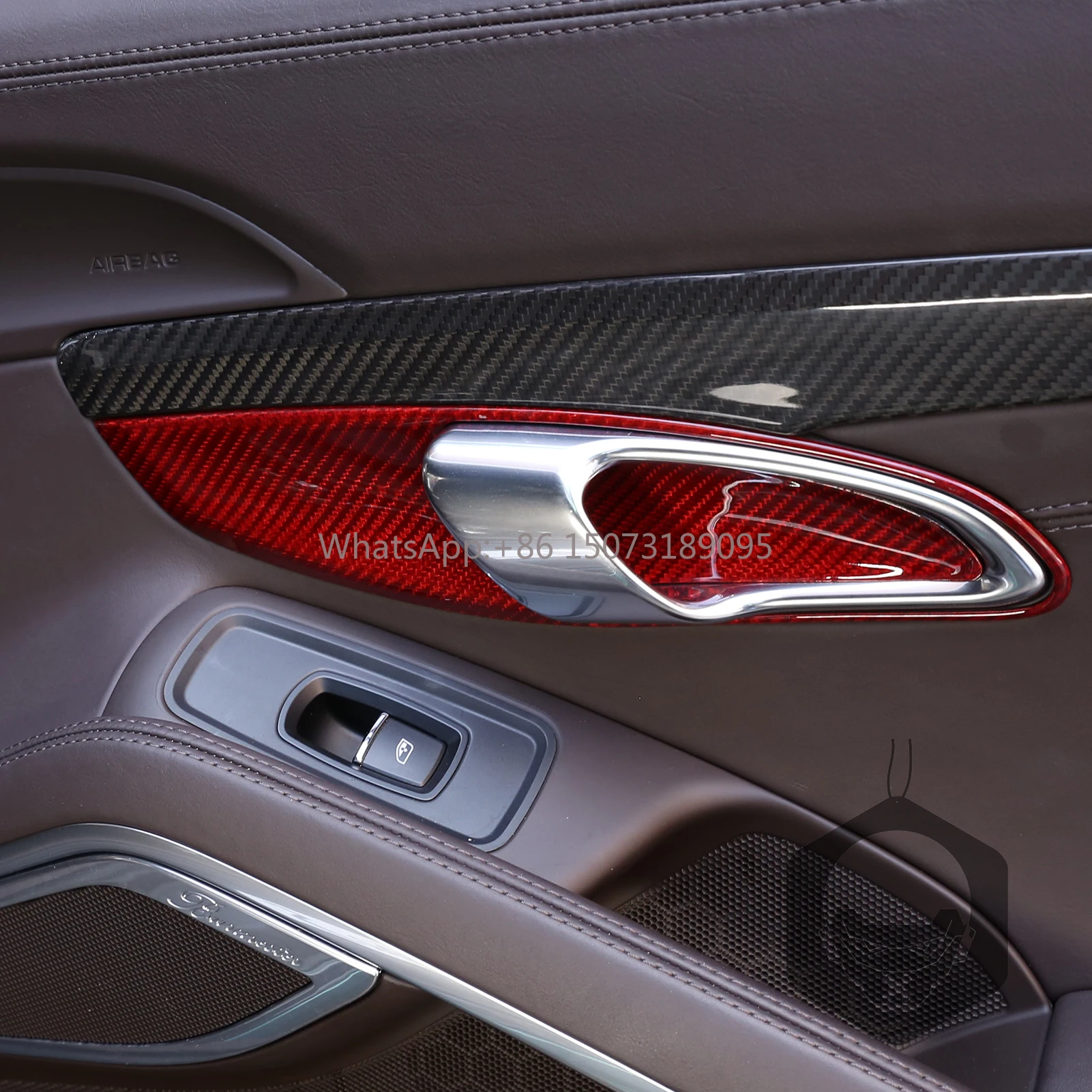 

New Red Dry Carbon Fiber Interior Car Door Handle Bowl for Porsche 718 911