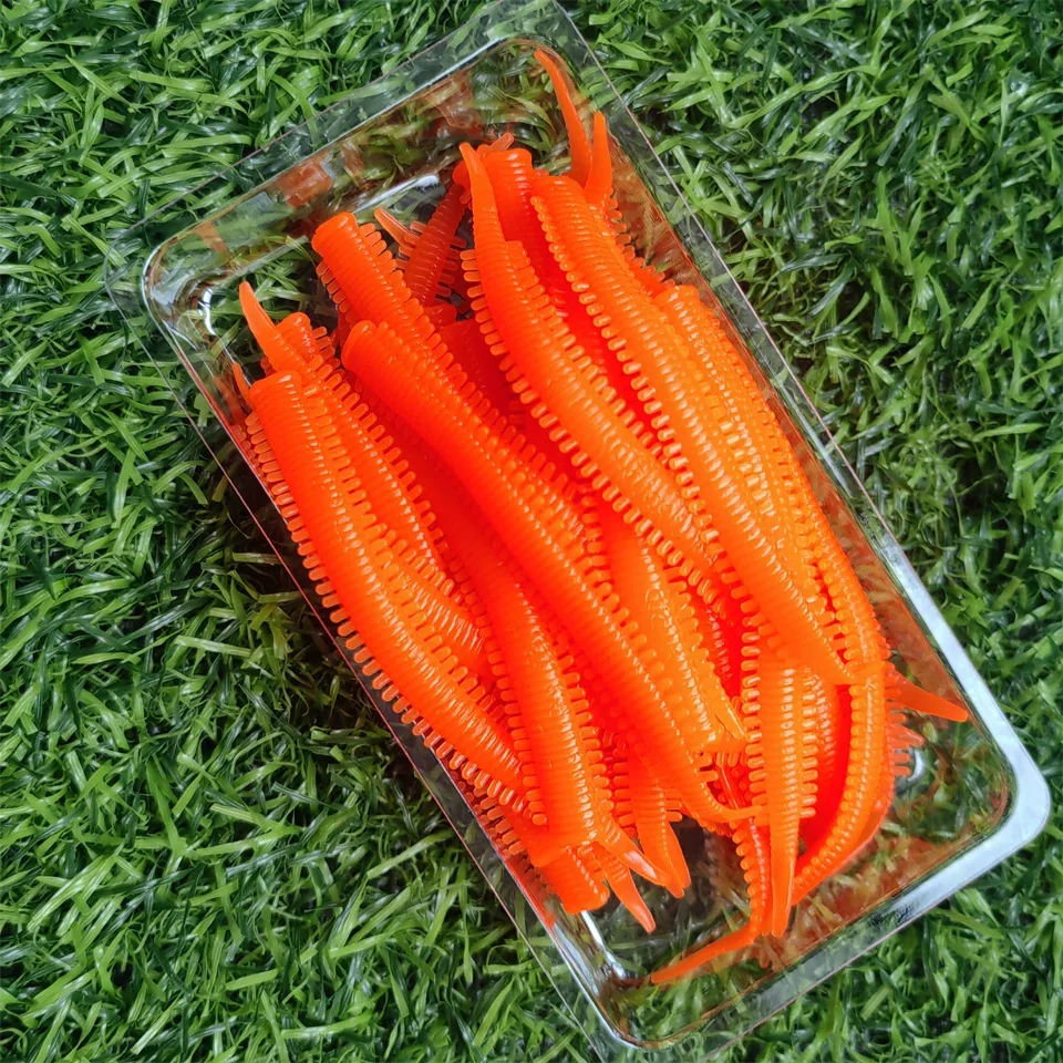 MUKUN 30 Stück Weiche Silikon-Regenwurm-Angelköder 80mm 0,75g Künstliche Wurm-Jig-Köder Vibrierende Wobbler Weiche Angelzubehörteile – Detail 10