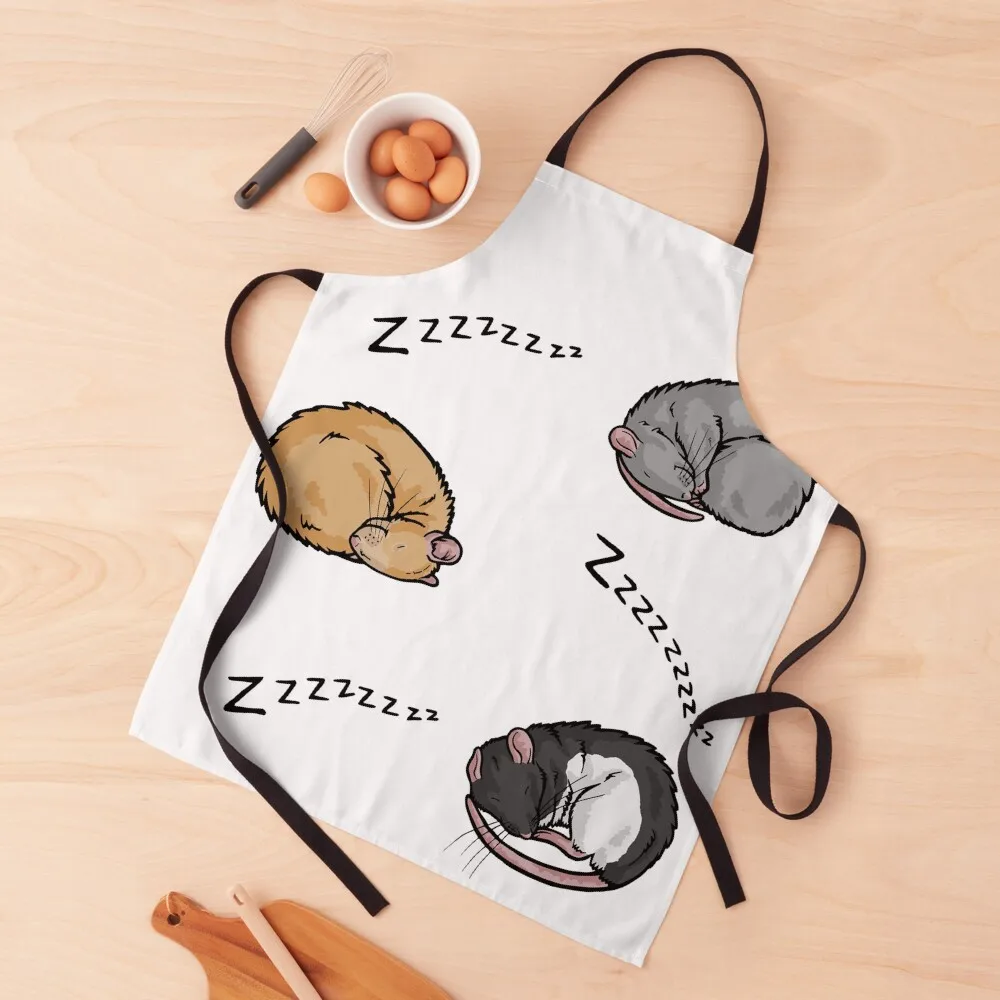 

Sleeping rats Apron kitchen clothes for men japanese style Salon Useful Things For Kitchen Apron