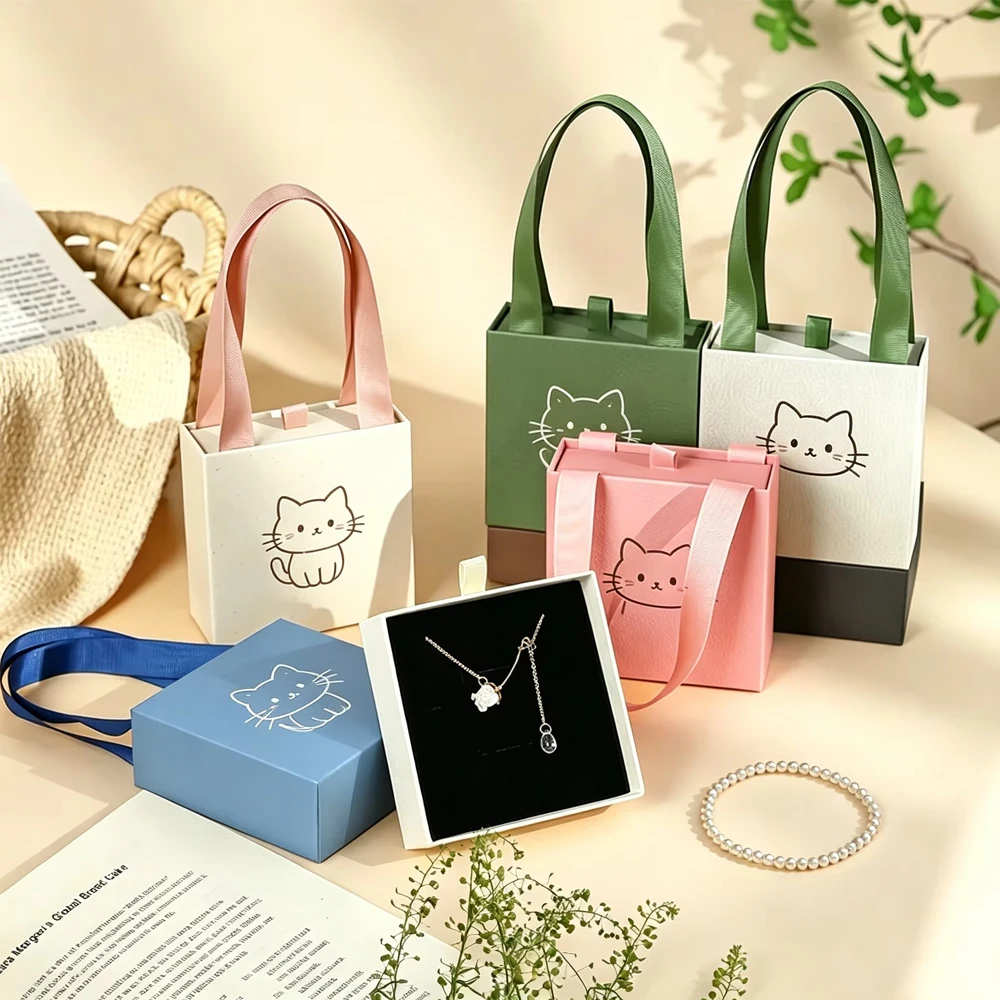 

Custom Logo Olive Green Jewelry Drawer Handle Box Vintage Jewellery Packaging Necklace Earrings Rings Studs Sliding Present Case