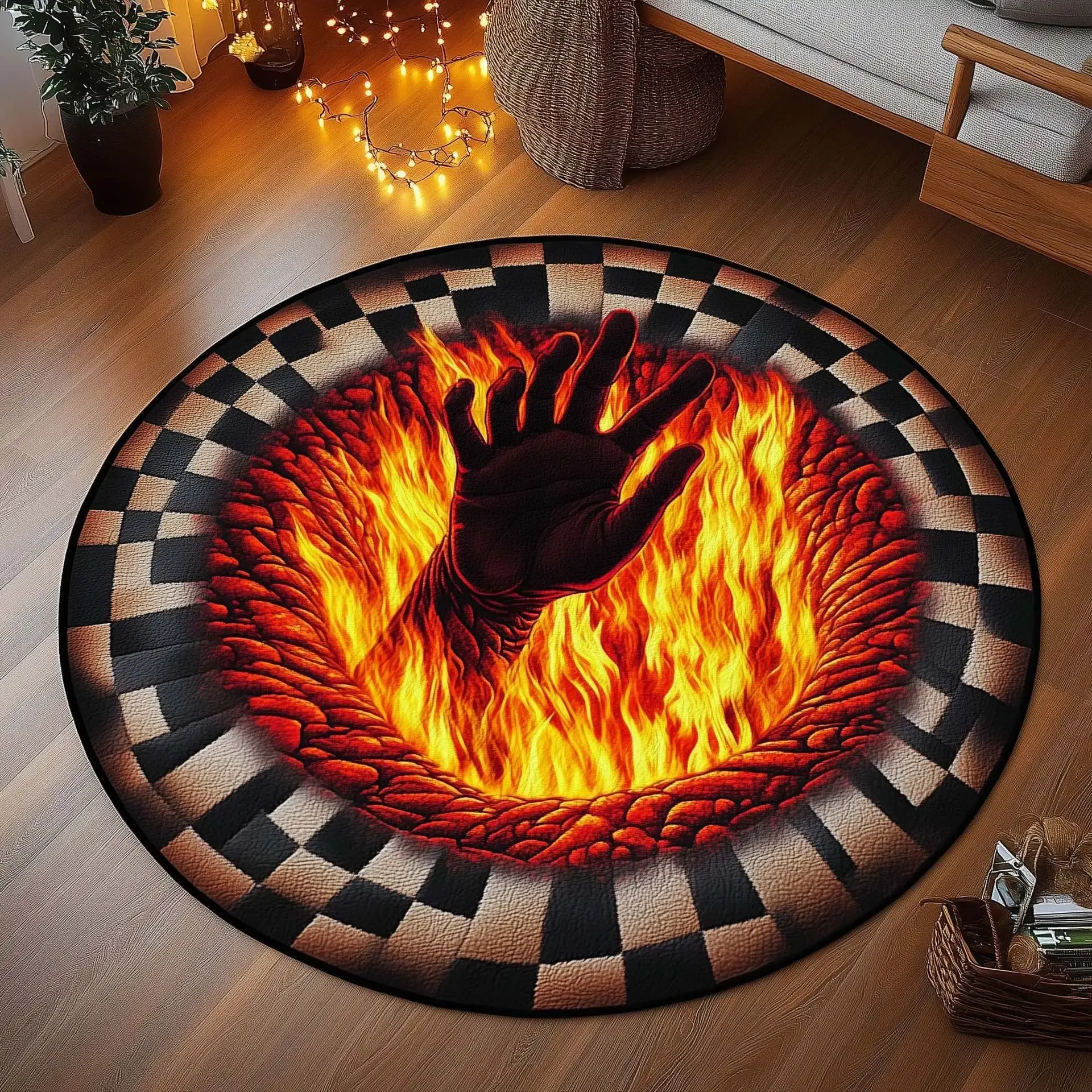 Animal Design Round Carpet Mat Realistic Visual Effects Modern Living Room Carpet Decoration Party Festival Home Floor Carpet