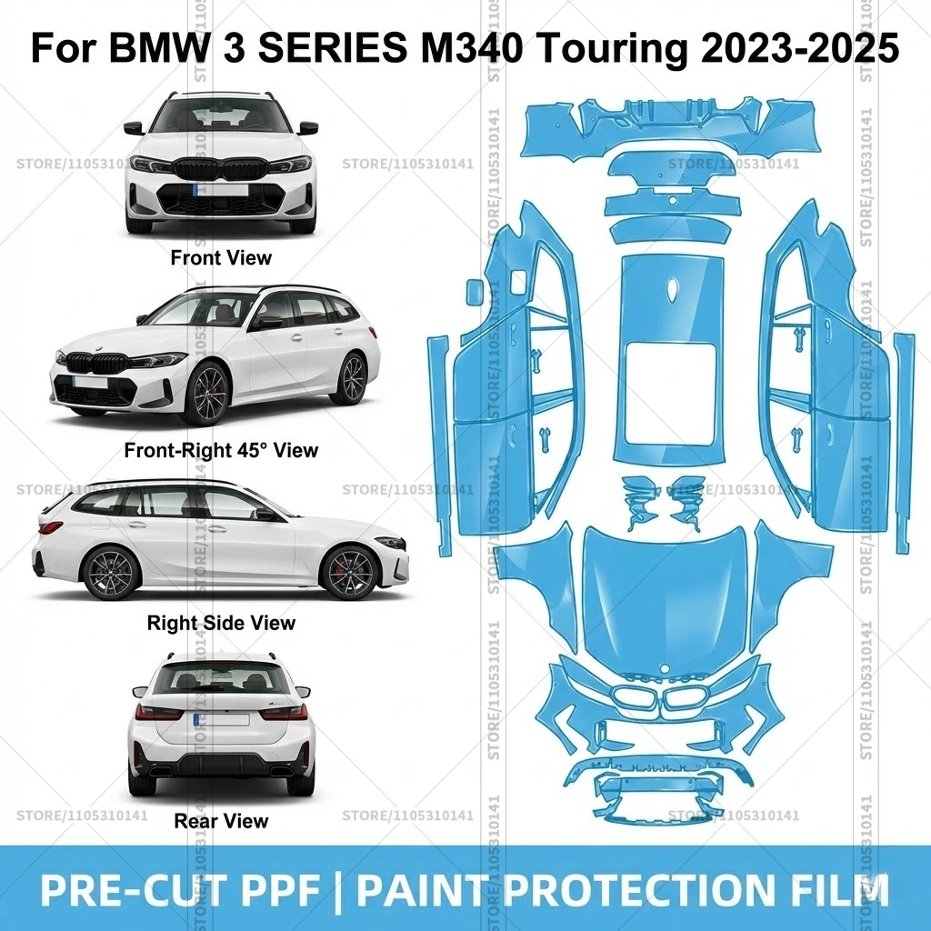 

Pre-Cut Paint Protection Film PPF Transparent Car Film Automotive PPF For BMW 3 SERIES M340 Touring 2023-2025 Full Vehicle