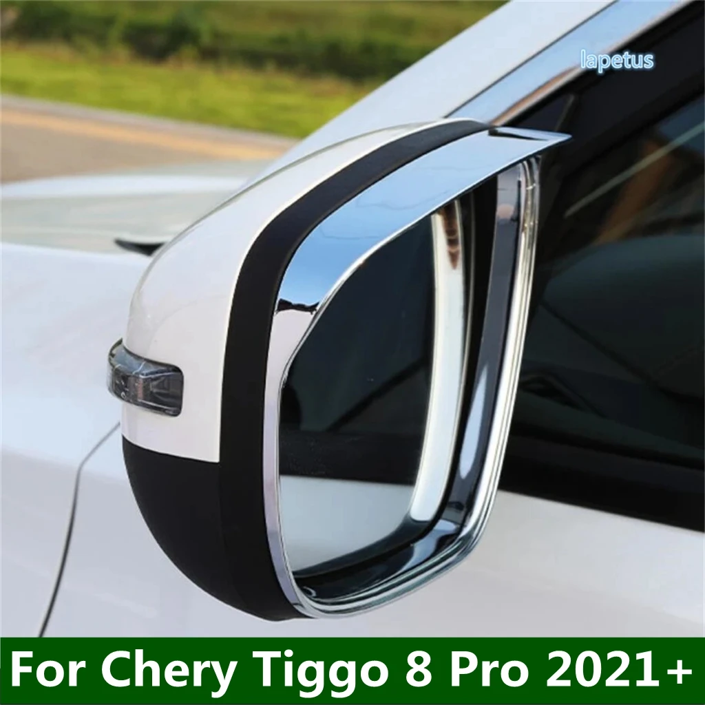 

ABS Chrome Rear-View Mirror Rain Eyebrow Decoration Frame Clear Cover Trim Fit For Chery Tiggo 8 Pro 2021 2022 Car Accessories